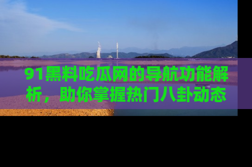 91黑料吃瓜网的导航功能解析，助你掌握热门八卦动态