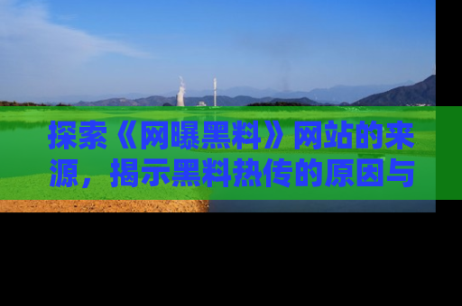 探索《网曝黑料》网站的来源，揭示黑料热传的原因与影响